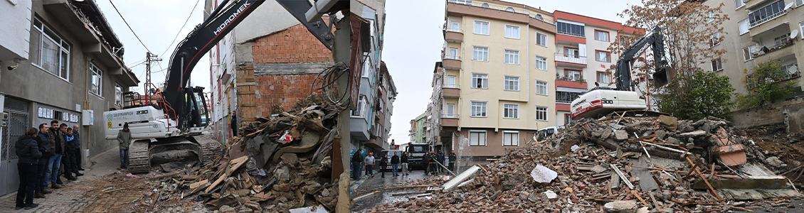 Süleymanpaşa Belediyesi metruk yapıları temizlemeye devam ediyor