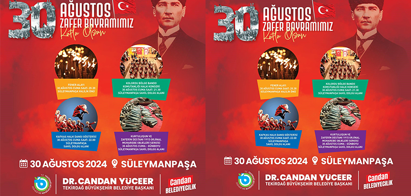 30 AĞUSTOS ZAFER’İ TEKİRDAĞ’DA KUTLANACAK