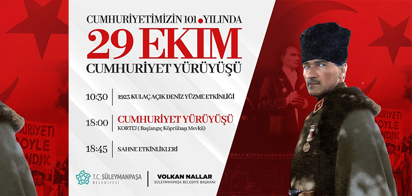 Süleymanpaşa Cumhuriyet Yürüyüşünde buluşacak