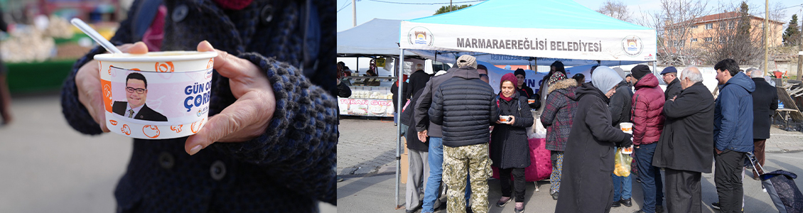 Marmaraereğlisi Belediyesi´nden Vatandaşlara Sıcak Çorba İkramı