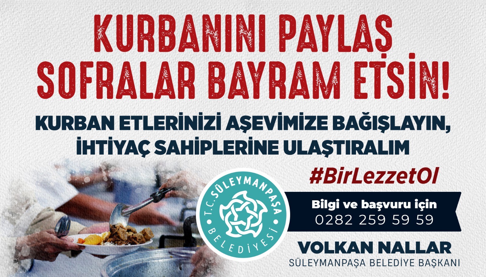 Süleymanpaşa Belediyesi Aşevi Kurban Bağışlarını Bekliyor