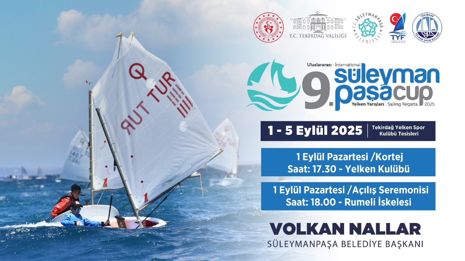 9. Uluslararası Süleymanpaşa Cup Yelken Yarışları Başlıyor