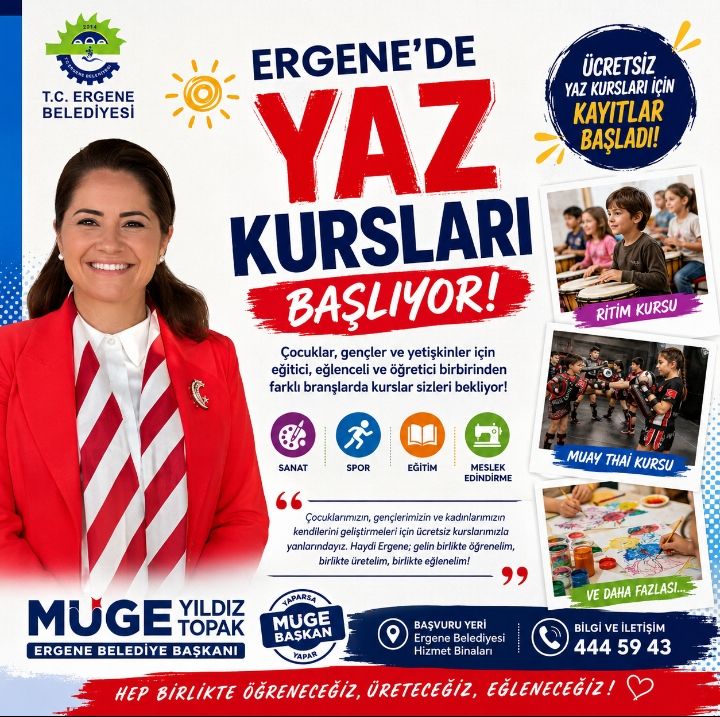 ERGENE’DE YAZ KURSLARI BAŞLIYOR